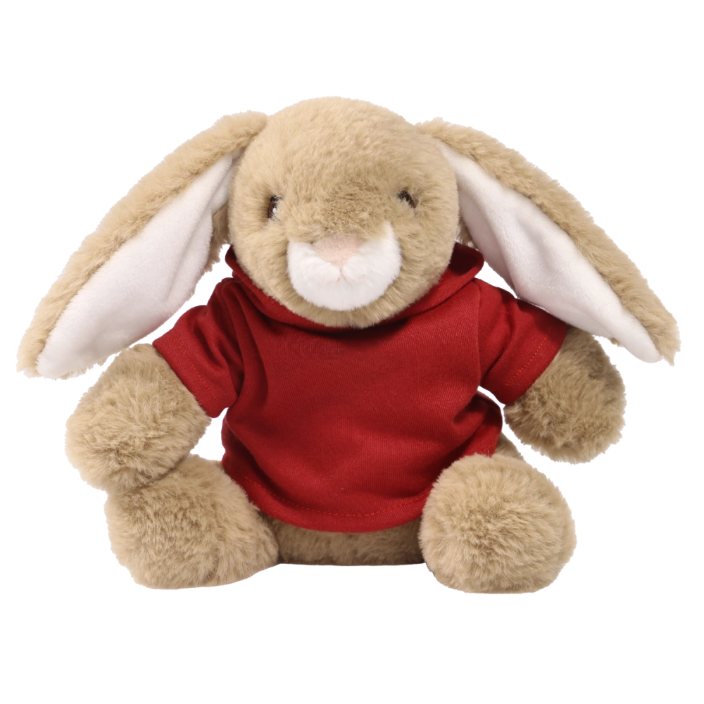 Printed ECO 20cm Bramble Bunny with Maroon Hoody