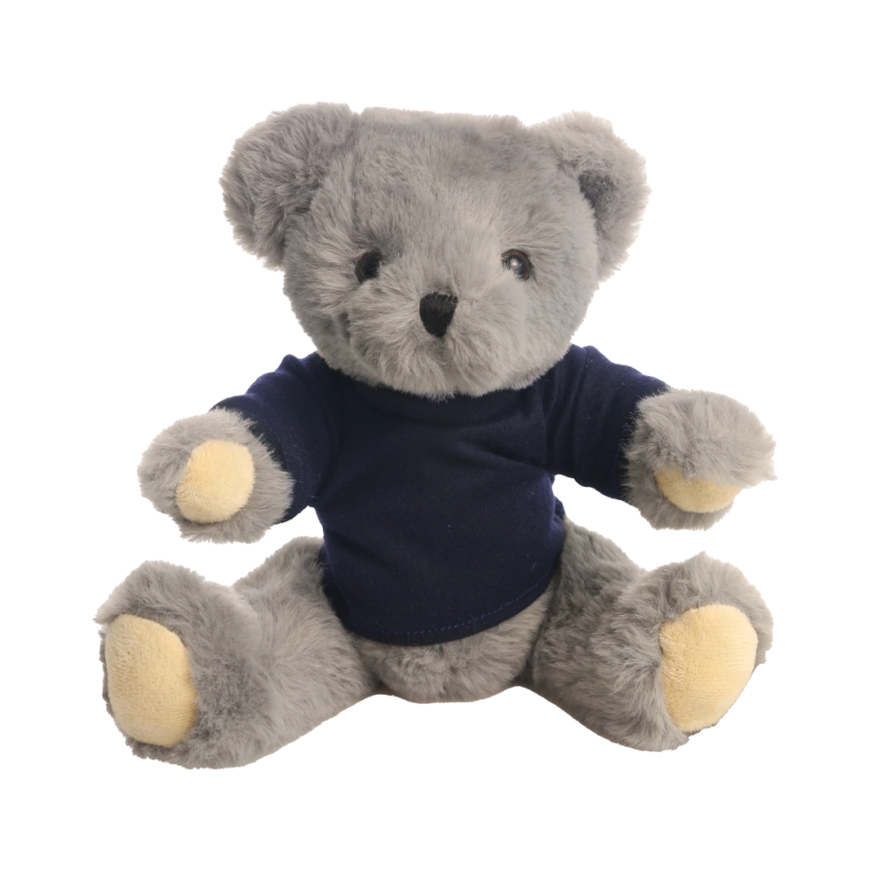 20cm Archie Jointed bear with printed Navy Blue Hoody