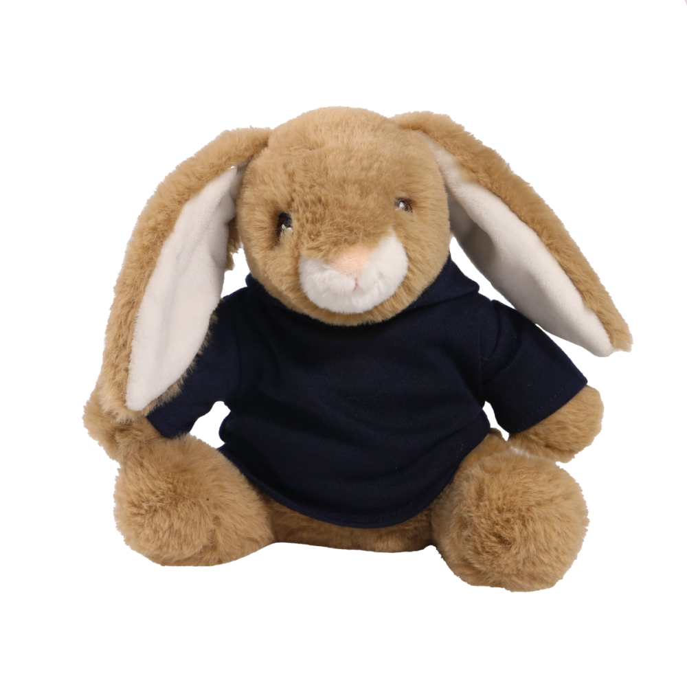 Printed 20cm Bramble Bunny with Navy Blue Hoody