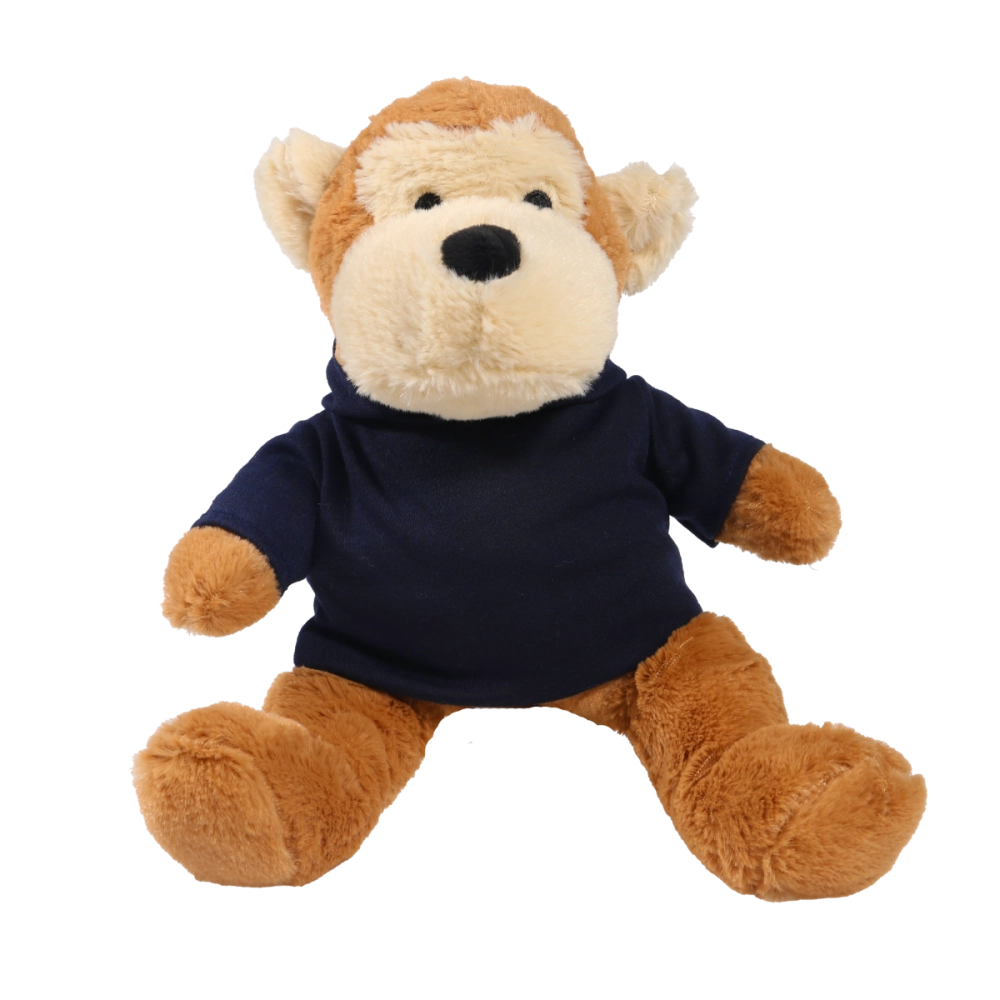 20cm Max Monkey with printed Navy Blue Hoody