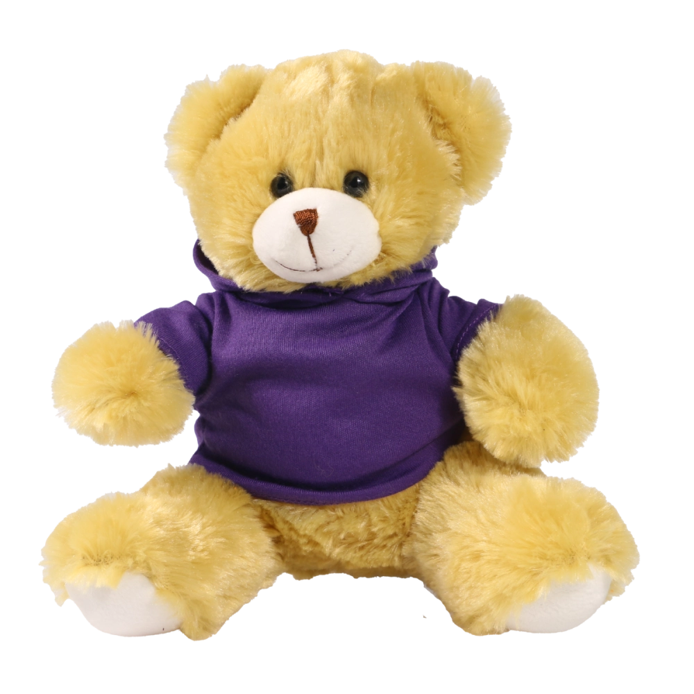 20cm Elizabeth bear with printed Purple Hoody