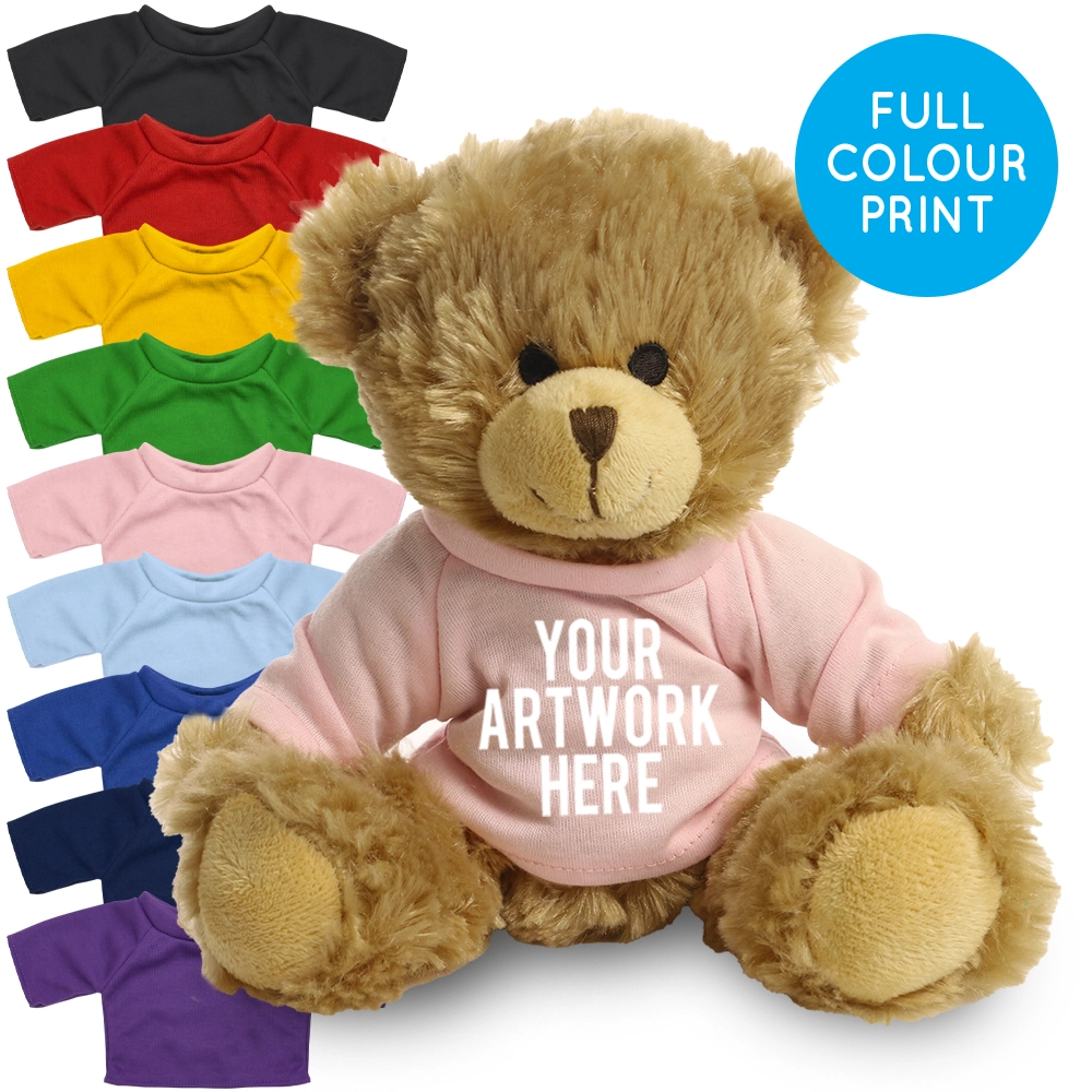 Printed 20cm Charles Jointed bear - Baby Pink t-shirt