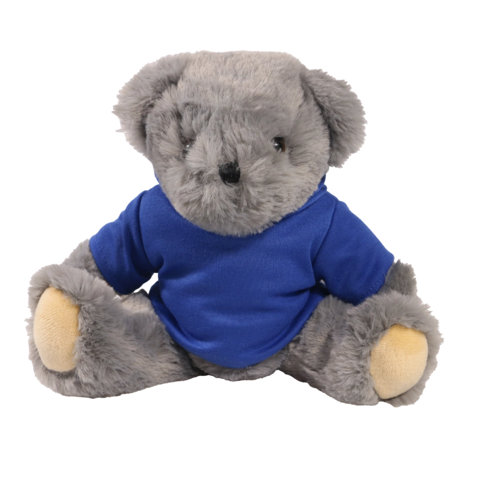 20cm Archie Jointed bear with printed Royal Blue Hoody