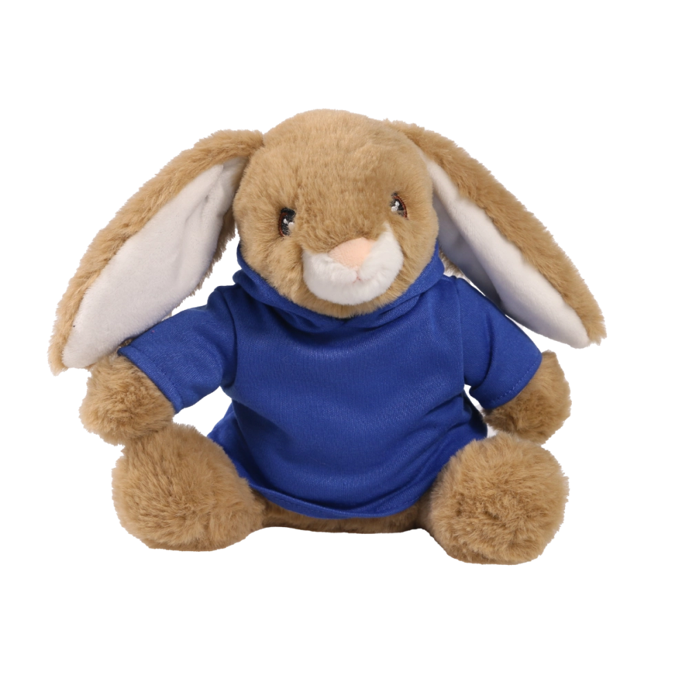 Printed ECO 20cm Bramble Bunny with Royal Blue Hoody