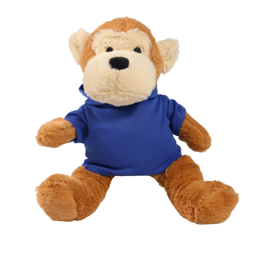 20cm Max Monkey with printed Royal Blue Hoody
