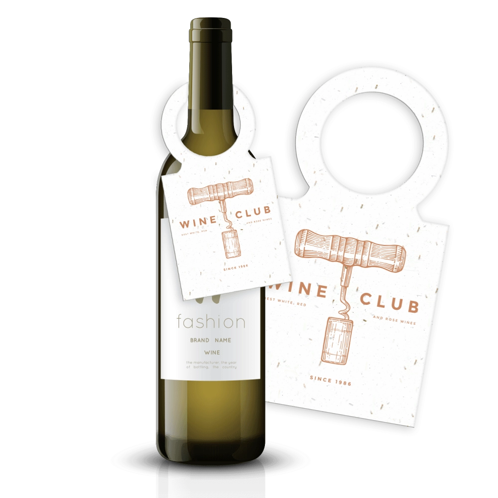 Seeded Paper Wine Bottle Tags