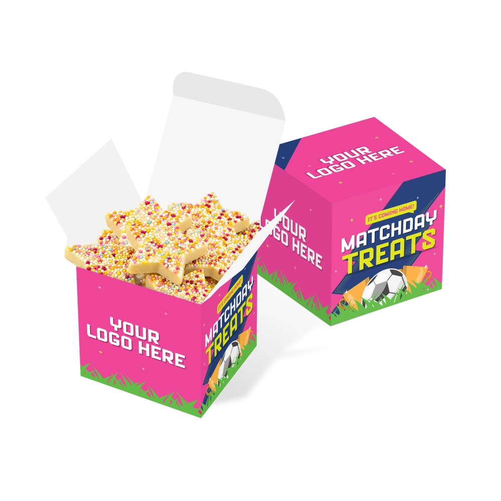 Matchday Treats - Eco Maxi Cube - White Choc Jazzie Stars