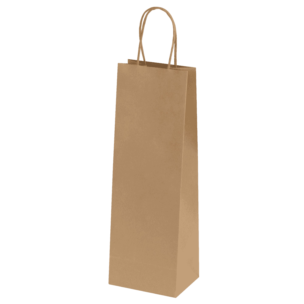 Bags - Ashdown Bottle Paper Gift Bag with Twisted Handles - Kraft - 150GSM