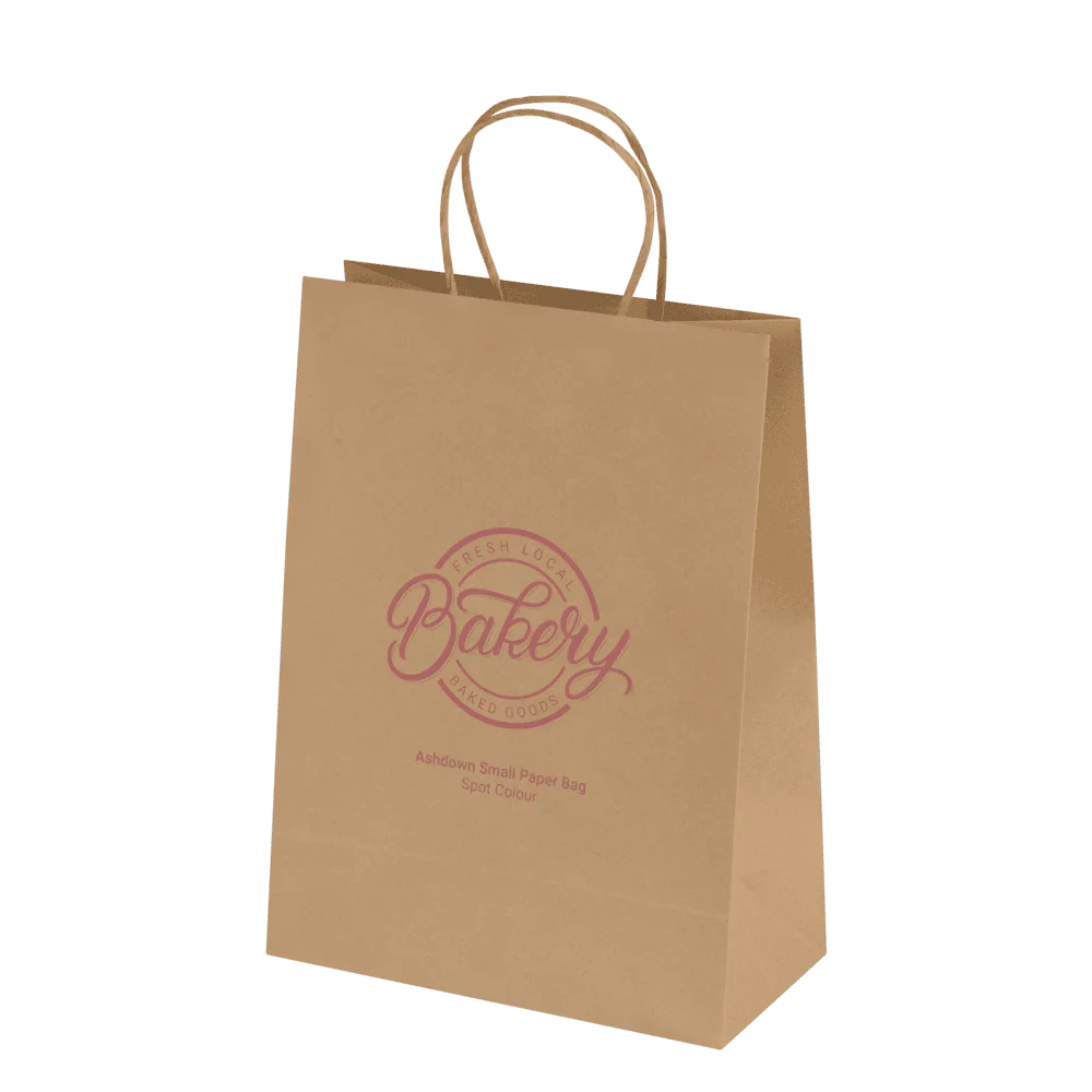 Bags - Ashdown Small Paper Gift Bag with Twisted Handles - Kraft - 150GSM