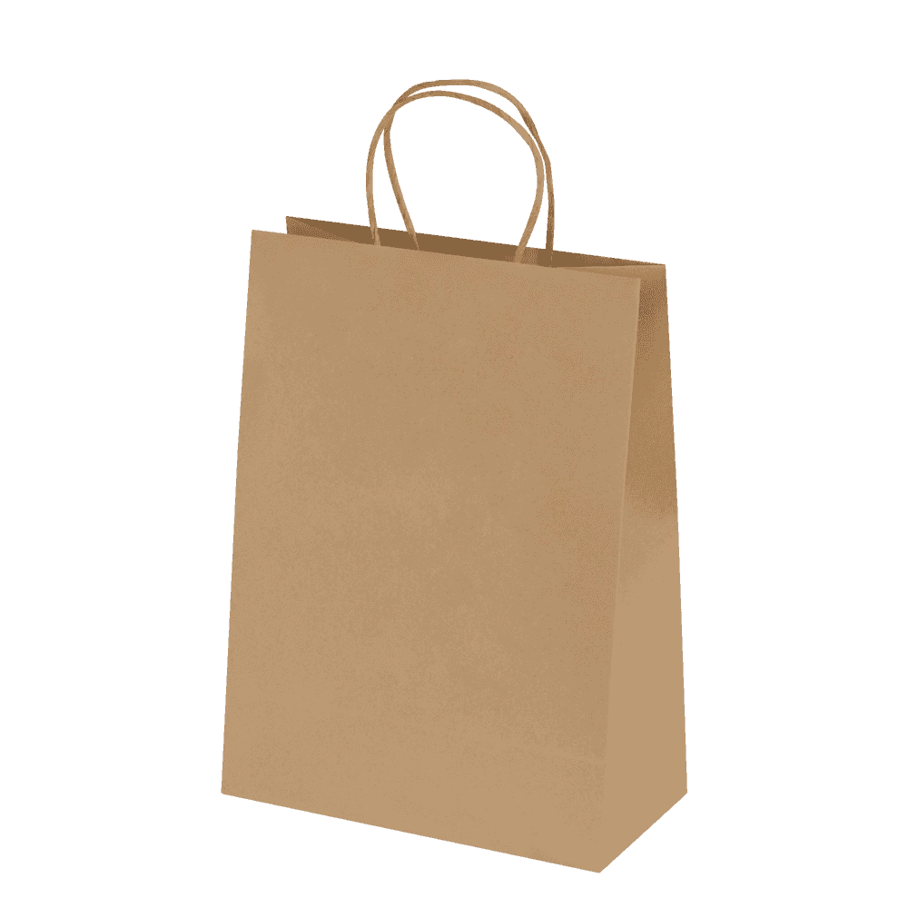Bags - Ashdown Small Paper Gift Bag with Twisted Handles - Kraft - 150GSM