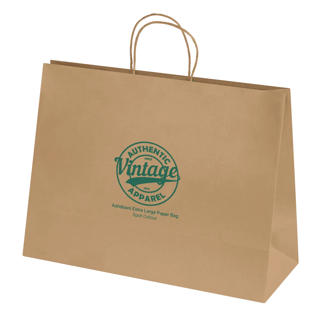 Bags - Ashdown XL Paper Gift Bag with Twisted Handles - Kraft - 150GSM