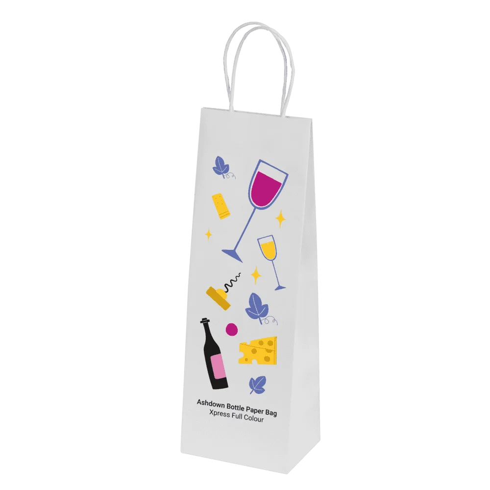 Bags - Ashdown Bottle Paper Gift Bag with Twisted Handles
