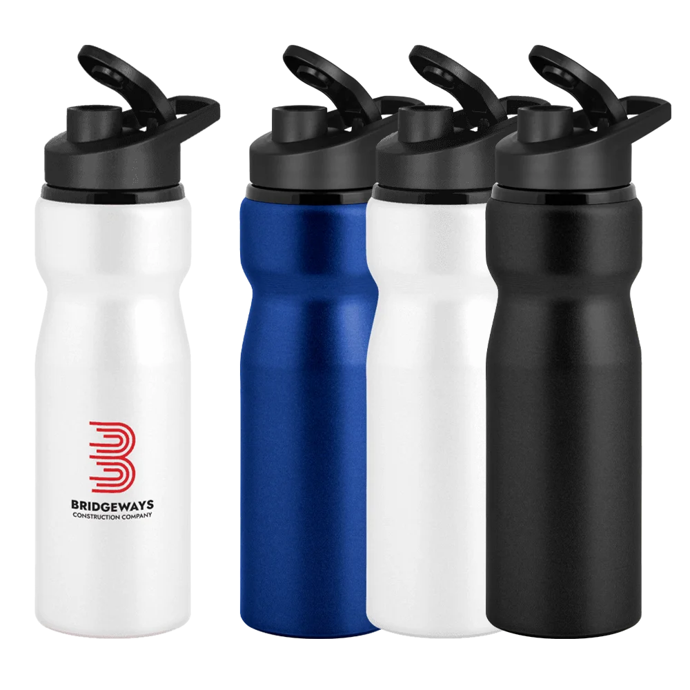 Nova Aluminium Water Bottle with Snap Cap Lid - 750ml