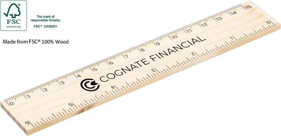 FSC Wooden Ruler 15cm