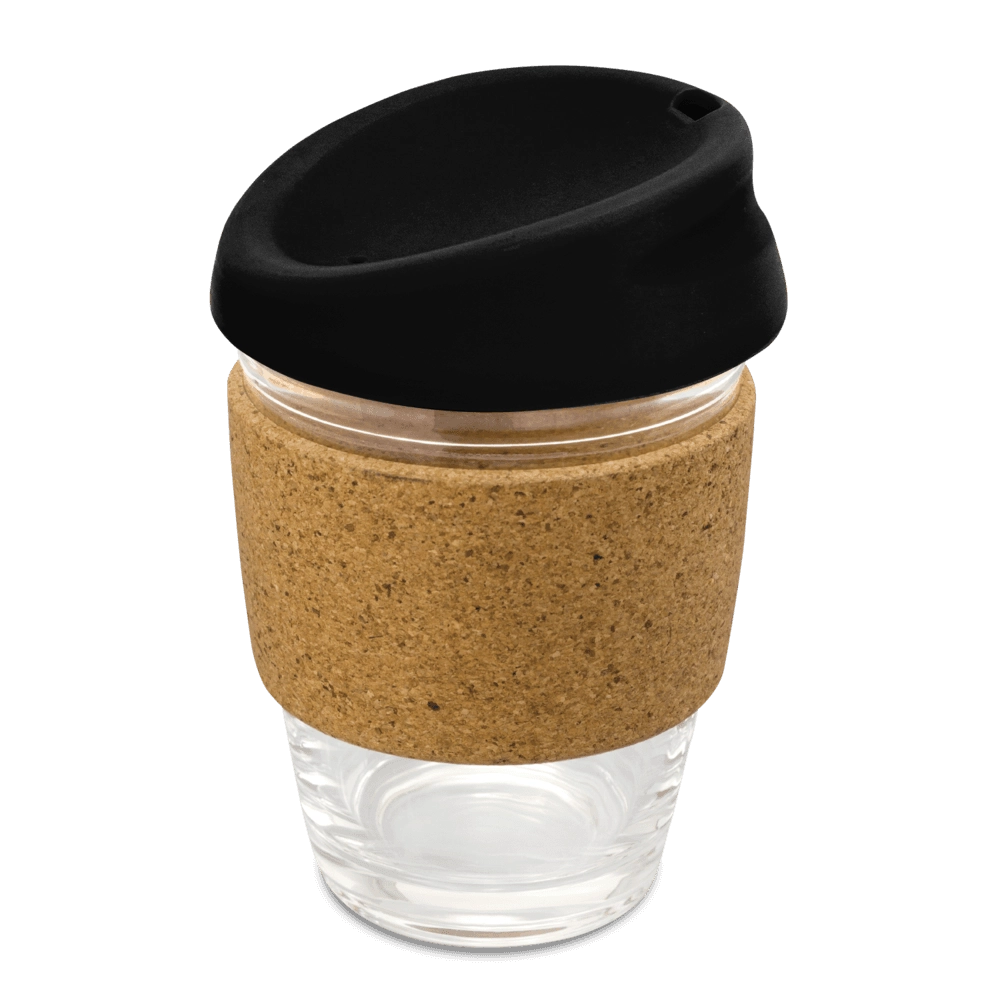 Kiato Borosilicate Glass Coffee Cup with Cork Band - 350ml