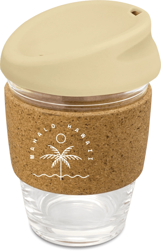 Kiato Borosilicate Glass Coffee Cup with Cork Band - 350ml