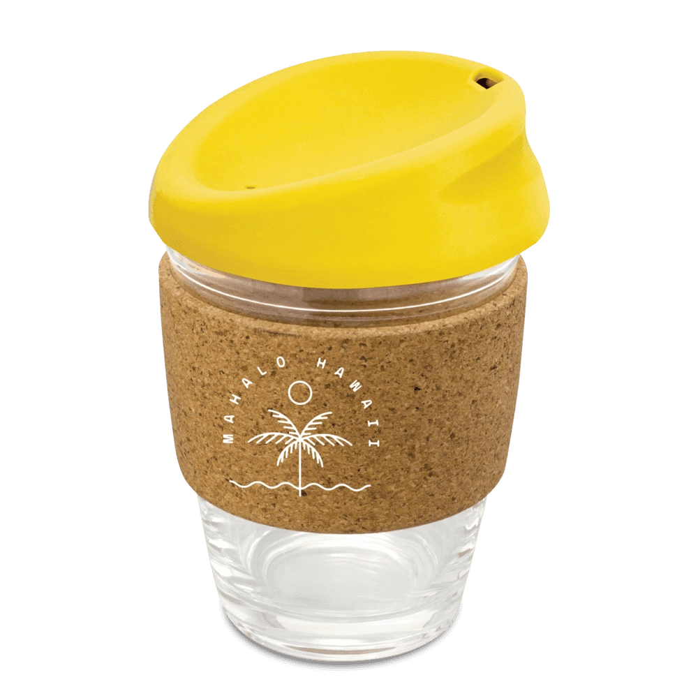 Kiato Borosilicate Glass Coffee Cup with Cork Band - 350ml