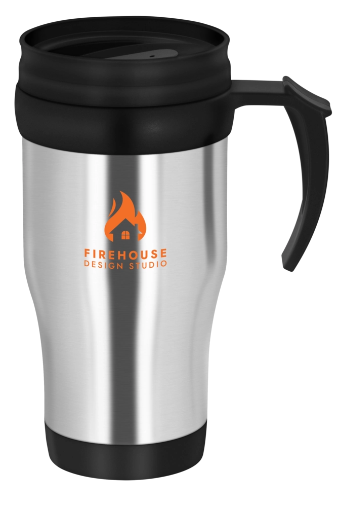 Tour Double Walled Travel Mug with Handle - 400ml Black