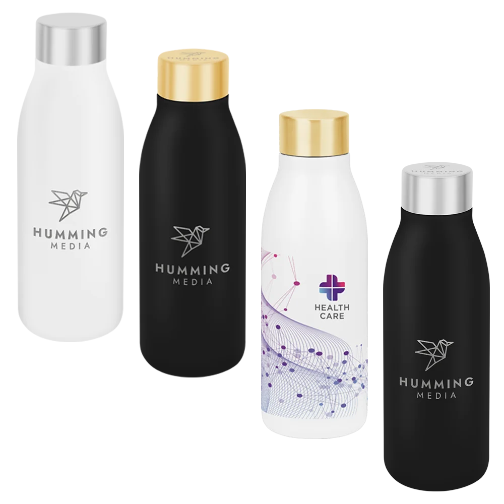Stella Double Walled Vacuum Bottle - 600ml White/Gold