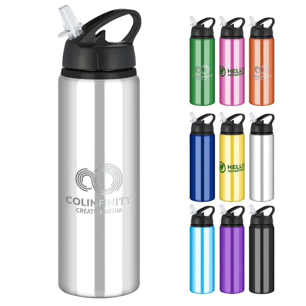 Tide Aluminium Water Bottle with Flip Sipper Lid - 750ml Yellow