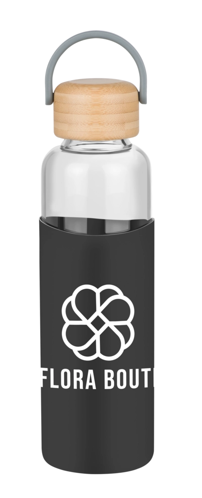 Vitality Glass Water Bottle with Silicone Sleeve - 550ml