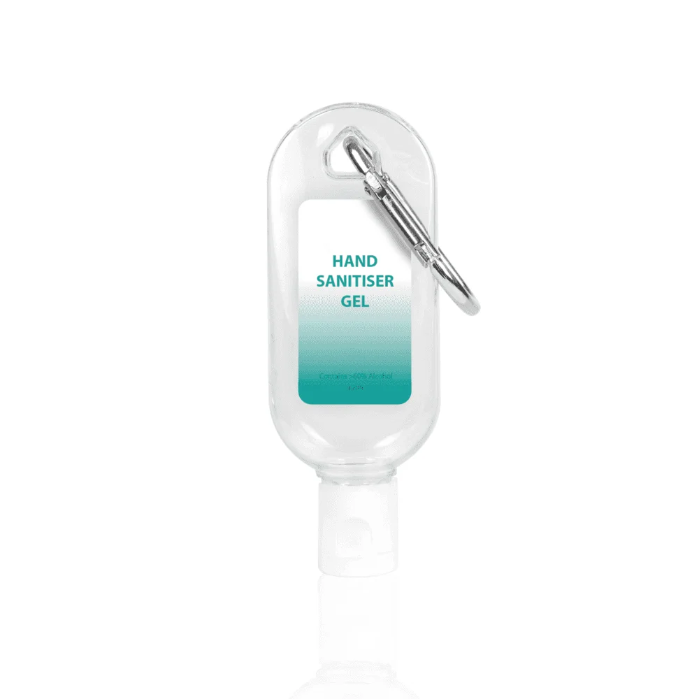 Hand Sanitiser Gel Bottle with Carabiner Clip