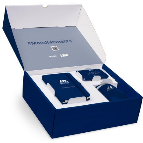 Mood Gift Box 2 with A6 FSC Notebook, Coffee Tumbler & Motivational Cards