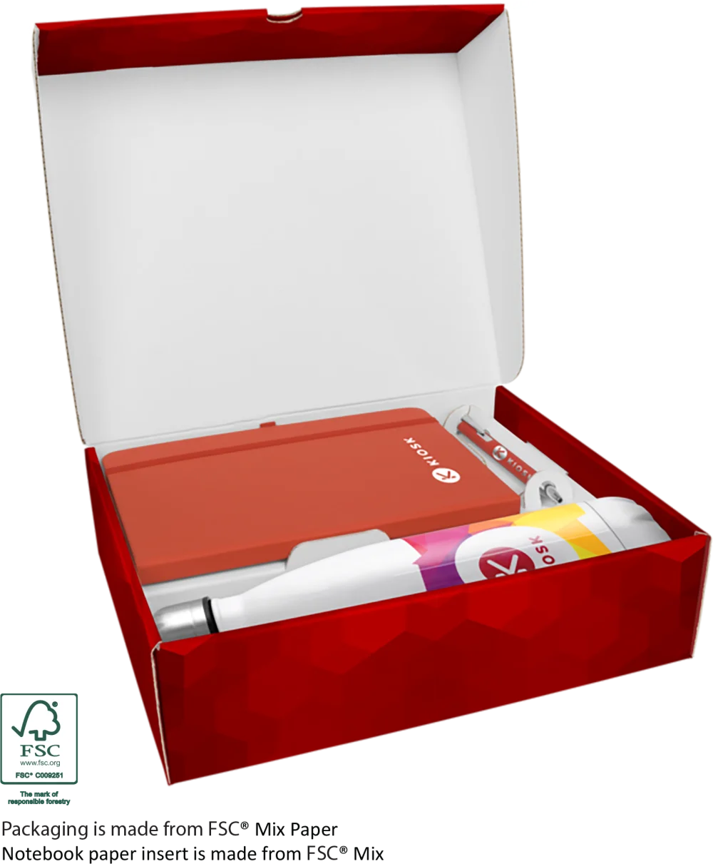 Mood Gift Box 1 with A5 FSC Notebook, Soft Feel Ballpoint Pen & Vacuum Bottle