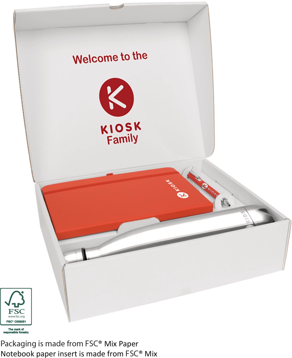 Mood Gift Box 1 with A5 FSC Notebook, Soft Feel Ballpoint Pen & Vacuum Bottle