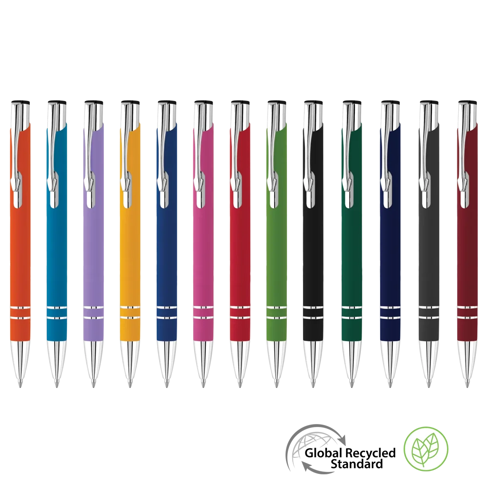 Electra Soft Feel Metal Ballpoint Pen (Blue Ink)