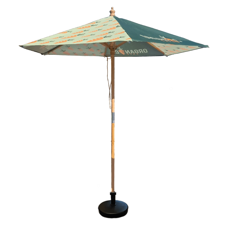 2m Round Wooden Eco Parasol
