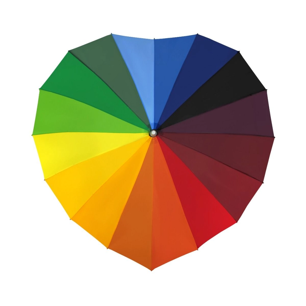 Heart Shaped umbrella - Rainbow