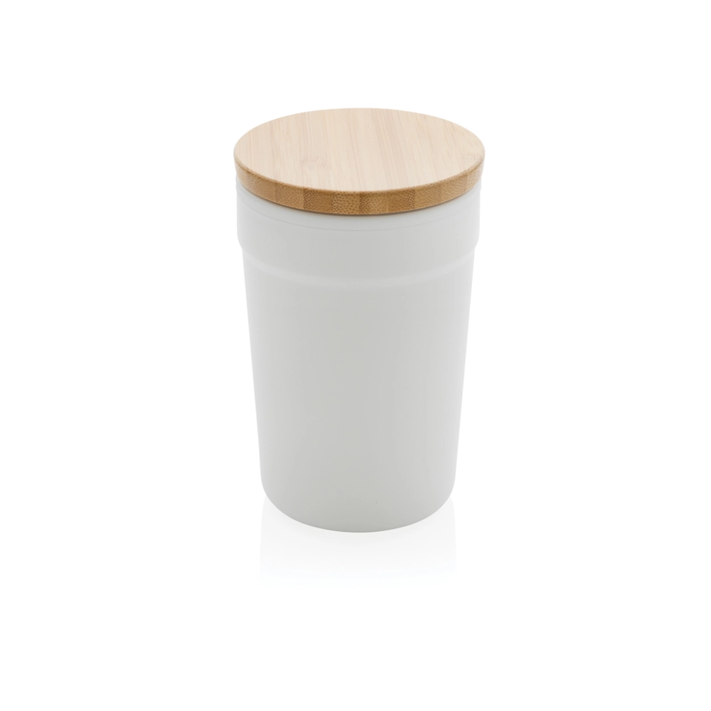 GRS certified recycled PP mug with bamboo lid