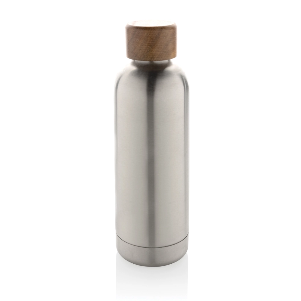 Wood RCS certified recycled stainless steel vacuum bottle