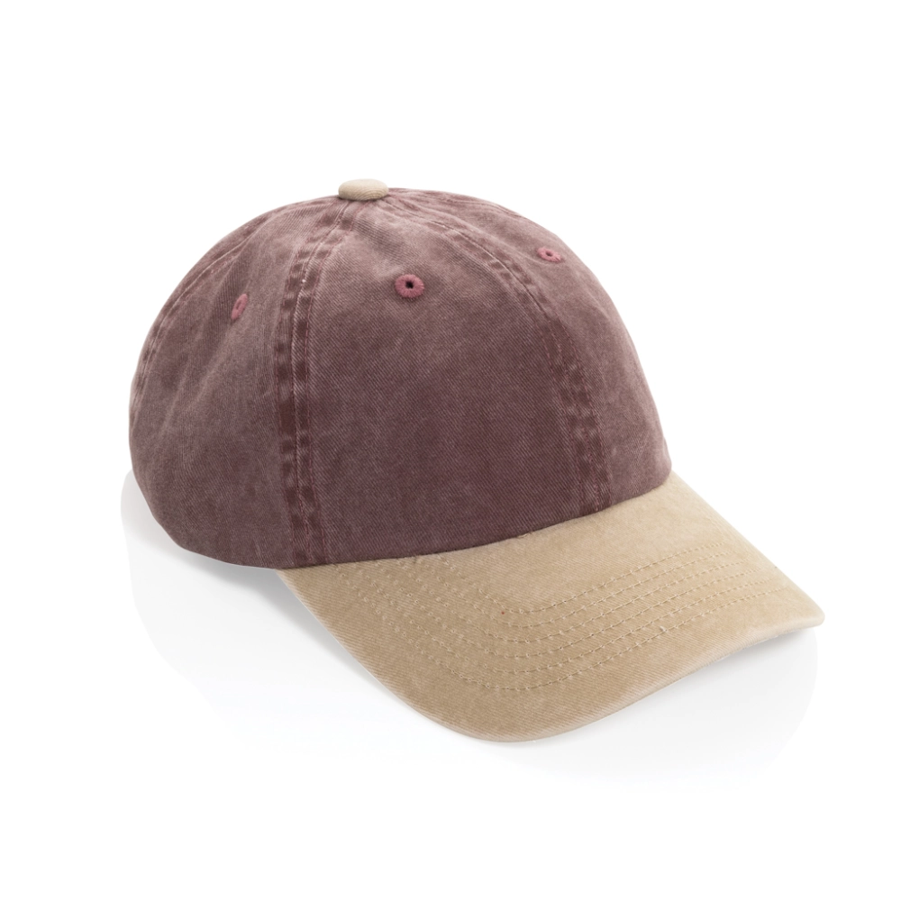 BEAU AWARE™ Washed 6 panel 270gsm cotton twill two tone cap