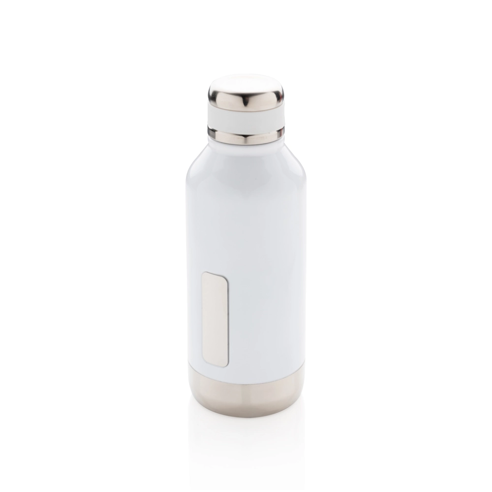 Leak proof vacuum bottle with logo plate